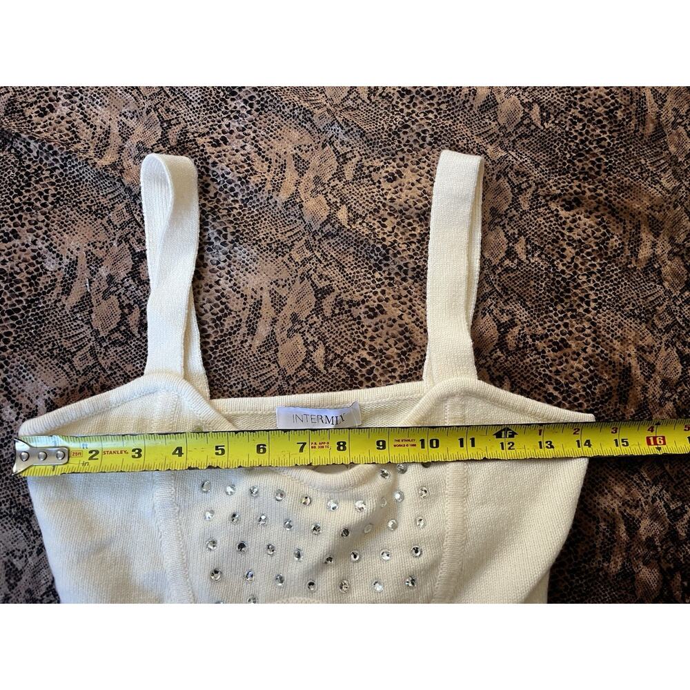 NWT Intermix Kelly Rhinestone Embellish Knit Ivory Bralette Wool Cashmere Medium - Picture 5 of 5